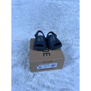 Adidas Yeezy YZY Slide Infants Shoes Size 3K Black ID5106 Comfort Sandals Kids